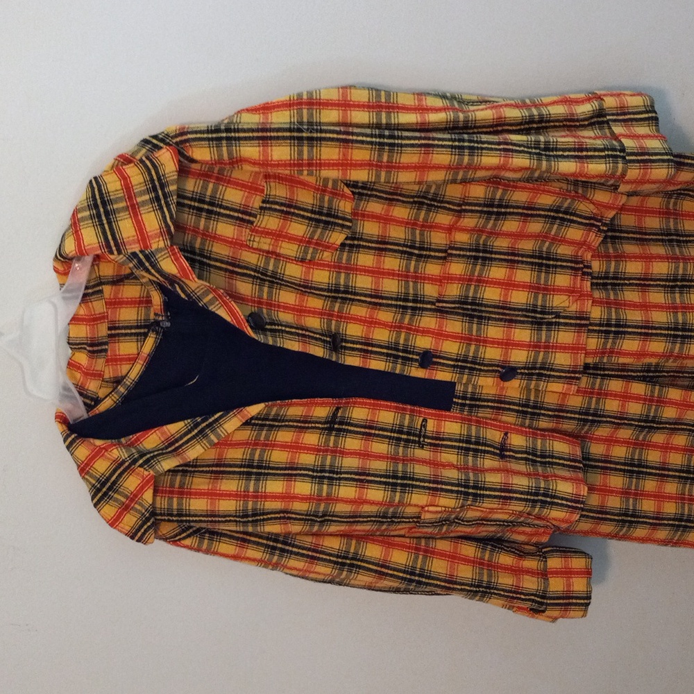 Plaid Yellow and Black Dress And Jacket